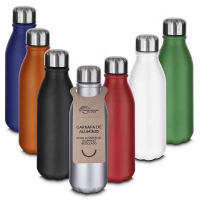 Garrafa Térmica de Alumínio 550ml com Tampa de Inox Personalizada