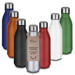 Garrafa Térmica de Alumínio 550ml Com Tampa de Inox Personalizada