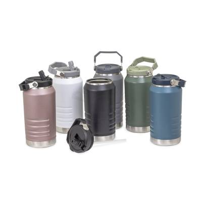 Garrafa Térmica de Inox 1,1L com Alça e Tampa com Bico Flip Personalizada