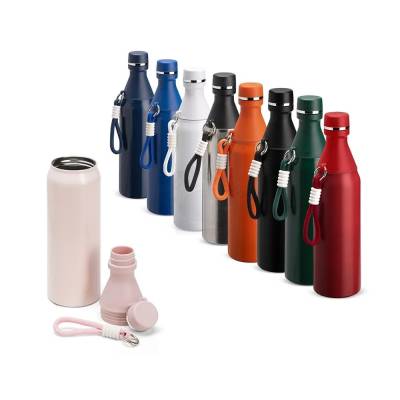 Garrafa Térmica de Inox 500 ml com Tampa Copo e Mosquetão Personalizada