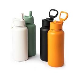 Garrafa Térmica de Inox 900ml Com Canudo Personalizada