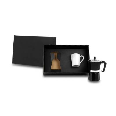 Kit Café com Cafeteira Italiana e Caneca de Cerâmica Personalizado
