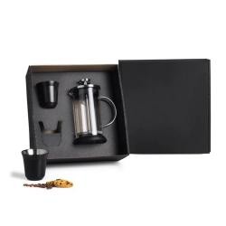 Kit Café com Prensa Francesa e 2 Copos de Aço Inox Personalizado
