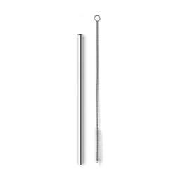 Kit Canudo de Aço Inox Com Escova de Limpeza Personalizado
