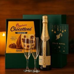 Kit Celebração Com Espumante e Taças Personalizado