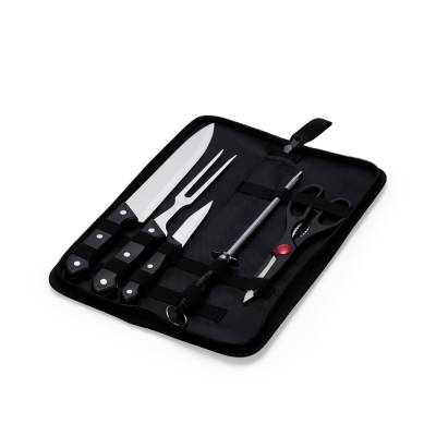 Kit Churrasco 5 Peças de Inox com Estojo de Nylon Personalizado