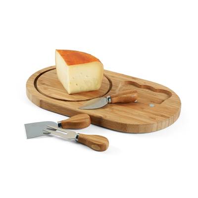 Kit de Facas para Queijo com Base de Madeira Personalizado