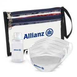 Kit Necessaire com Máscaras e Álcool em Gel Personalizado