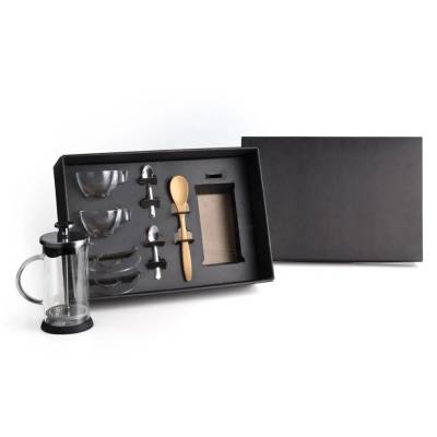 Kit para Café com Prensa Francesa, Xícaras e Colheres Personalizado