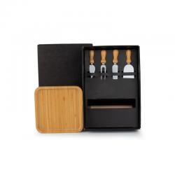 Kit Petisqueira de Bambu com Talheres Personalizado