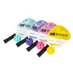 Kit Pickleball 3 Peças com 2 Raquetes de Madeira e Bola Personalizado
