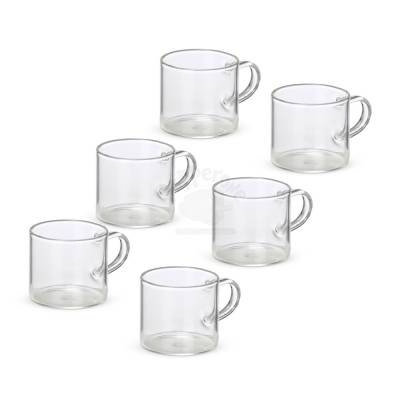 Kit Xícaras de Vidro 6 Peças Personalizado
