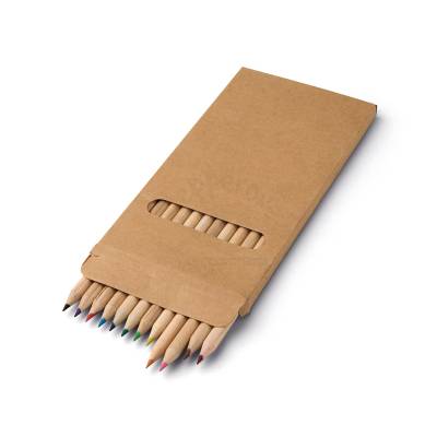 Lápis de Cor 12 Cores em Estojo Kraft Personalizado