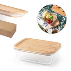 Marmita de Vidro Borossilicato 1l Com Tampa de Bambu Personalizada