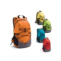 Mochila de Poliéster 600D com Bolsos Laterais e Corda Elástica Personalizada