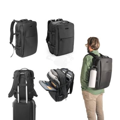 Mochila de Viagem 29L em Poliéster Reciclado com Bolso para Notebook Personalizada