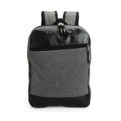 Mochila para Notebook 14 Pol. de Poliéster PVC com Detalhes em Couro Sintético Personalizada