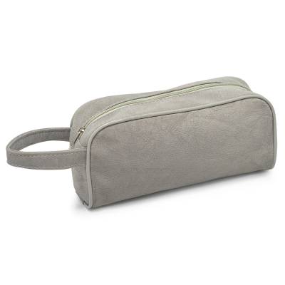 Necessaire em Couro Sintético com Zíper e Alça de Mão 24,3x13x7,4cm Personalizada