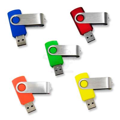 Pen Drive de Metal 5,7 cm com Anel Giratório Personalizado