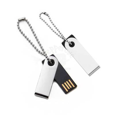 Pen Drive Pico Cromado com Corrente de Esferas Personalizado