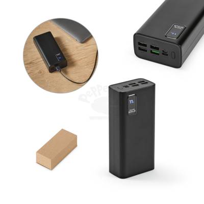 Power Bank 30000mAh com Tela LED e Corpo em ABS Reciclado Personalizado