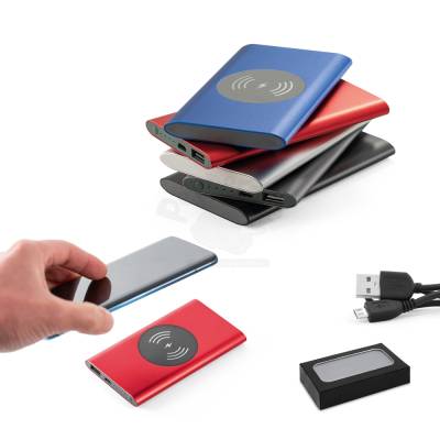 Power Bank com Carregador Wireless 4000mAh de Alumínio Personalizado