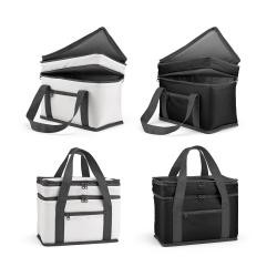Sacola Térmica 10L de Poliéster Reciclado com Dois Compartimentos e Bolso Frontal Personalizada