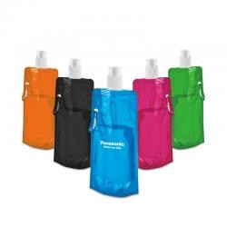 Squeeze Dobrável de Plástico PE 460ml com Mosquetão Personalizado