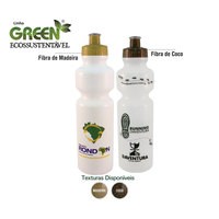 Squeeze Ecossustentável 750ml com Tampa de Fibra de Madeira ou Coco Personalizado