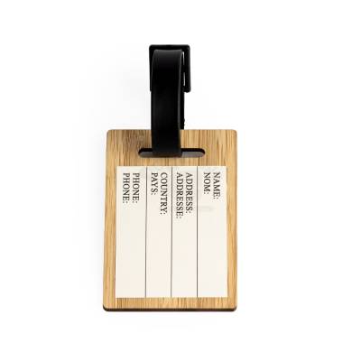 Tag de Bagagem em Bambu com Fivela Plástica Personalizada